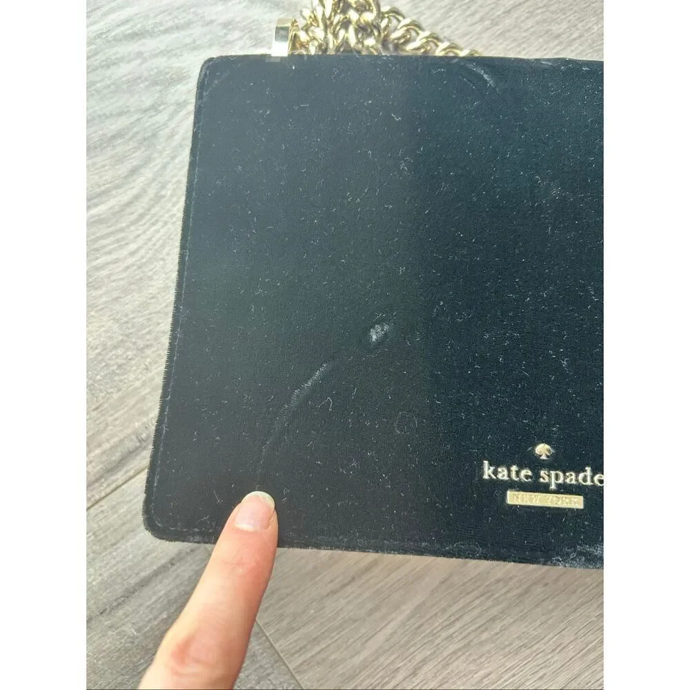 Kate Spade Watson Lane Marci Black velvet like material